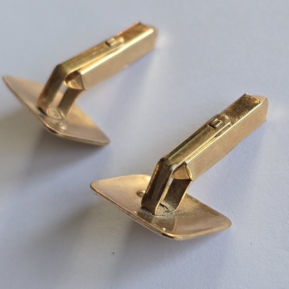 Vintage cuff links gold filled fill cufflinks star celestial clear gems - Picture 7 of 12